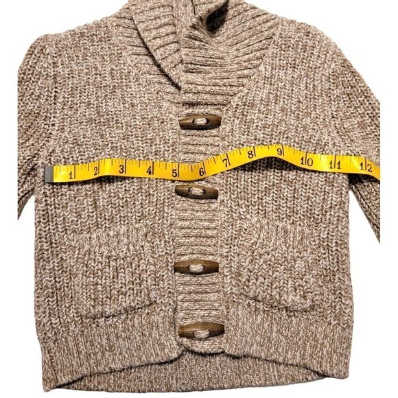 OshKosh Bgosh Toggle Button Knit Shawl Collar Cardigan Sweater Oatmeal Beige 18M - Picture 3 of 5